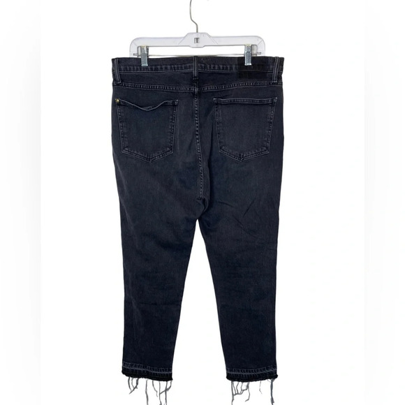 THE GREAT. The Fellow Black Jeans Womens Size 30 Raw Hem Denim Button Fly - Picture 7 of 8